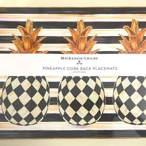 MACKENZiE-CHiLDS Pineapple Cork Back Placemats, Set of 4